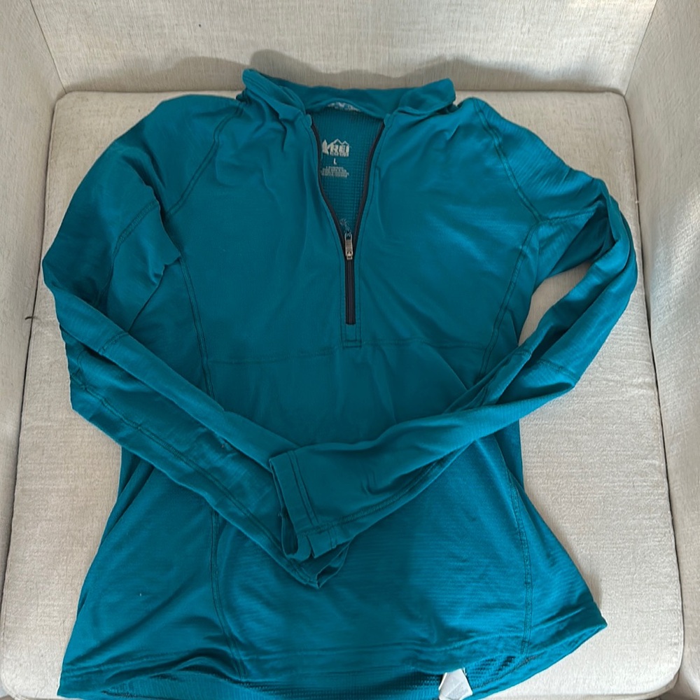 Technical Turquoise Long Sleeve Pullover - image 1